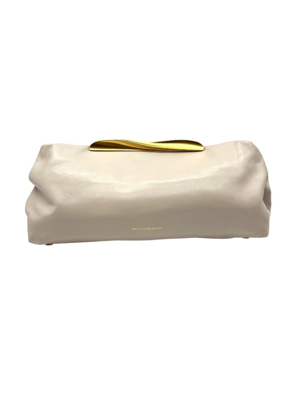 Donna Karan Cream Poplin Clutch/Shoulder Bag